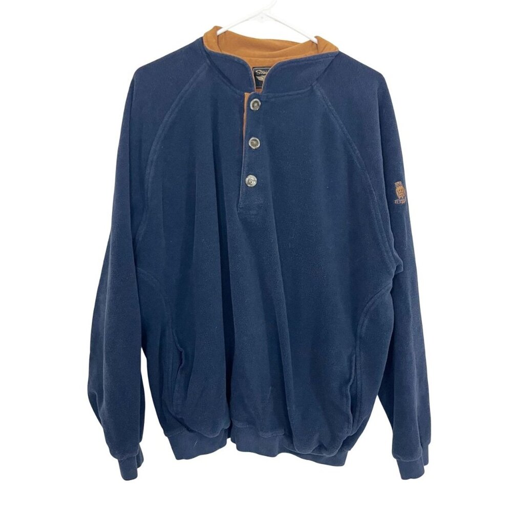 Straight Down Men's Foothill V2 Placket Indigo Blue Pullover - Size XL‎